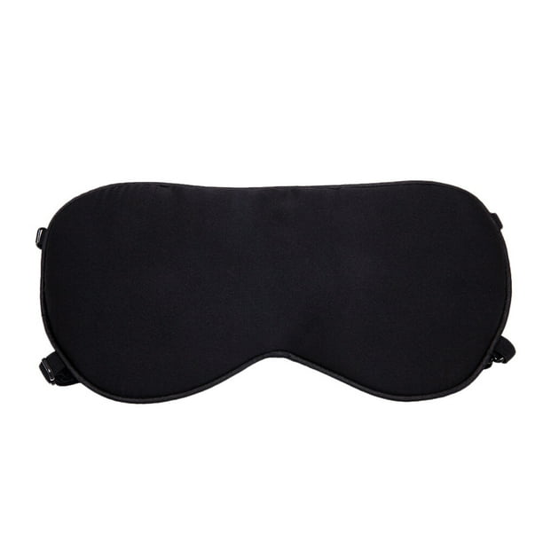 EeaseMX Antifaz de seda transpirable para dormir, antifaz con protección para los ojos, color sólido, ligero y cómodo, con correa doble ajustable para hombres y mujeres (negro).