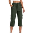 thumbnail image 2 of Guluxicc Women's Cargo Pants with Multi Pocket Elastic Waist Drawstring Cropped Trousers for Everyday Summer Fall, 2 of 7