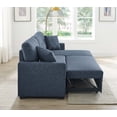 thumbnail image 5 of DEALTOPS L-Shaped Sectional Sofa Bed with Reversible Storage Chaise, Pull-Out Sleeper Couch for Living Room, Dark Blue, 5 of 8