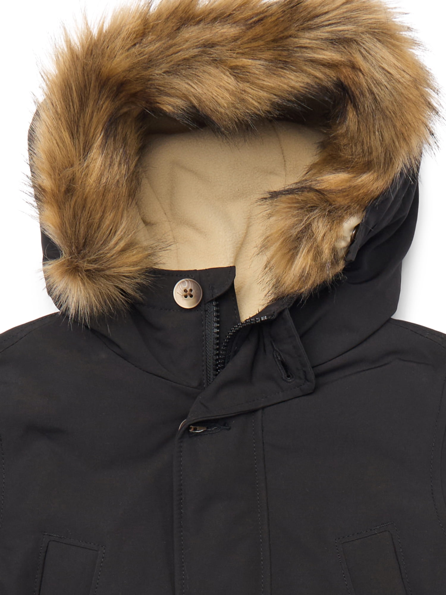 Ozark Trail Boys Parka Jacket with Faux Fur Hood, Sizes 4-18