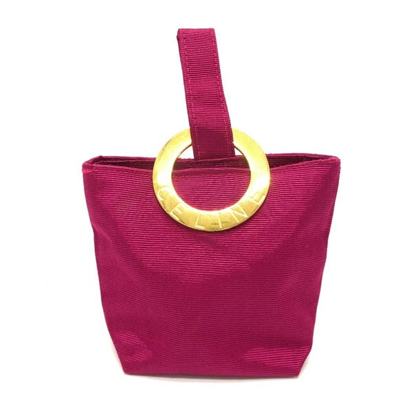 Pre-Owned CELINE Circle logo Bag Cosmetics Pouch pink GoldHardware (Good)