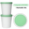 thumbnail image 4 of Reusable Ice Cream Storage Container, 1 Quart Freezer-Safe Tub with Lid for Homemade Sorbet & Gelato, BPA Free & Leak Proof, Green, 4 of 8
