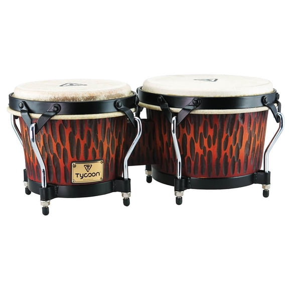 Tycoon Supremo Series 7 & 8 1/2 Chiseled Bongos - Orange Finish - STBS-BCO
