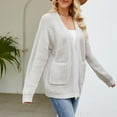 thumbnail image 6 of Women's Open Front Knit Cardigan Sweater Long Sleeve Casual Loose Fit Chunky Knitwear with Pockets, 6 of 8