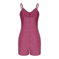 thumbnail image 5 of Lenpel Rompers for Women Soft Casual Spaghetti Strap V Neck Ribbed Knit Sleeveless Jumpsuits Summer Short Overalls with Pockets, 5 of 7