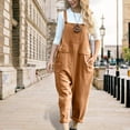 thumbnail image 2 of GILIGEGE Women Linen Overalls Jumpsuits Loose Fit Baggy Bib Rompers Casual Summer Outfits Trendy 2025​Women Long Pants Overalls Baggy Rompers Jumpsuits with Pockets Linen Overalls for Women Women's F, 2 of 6