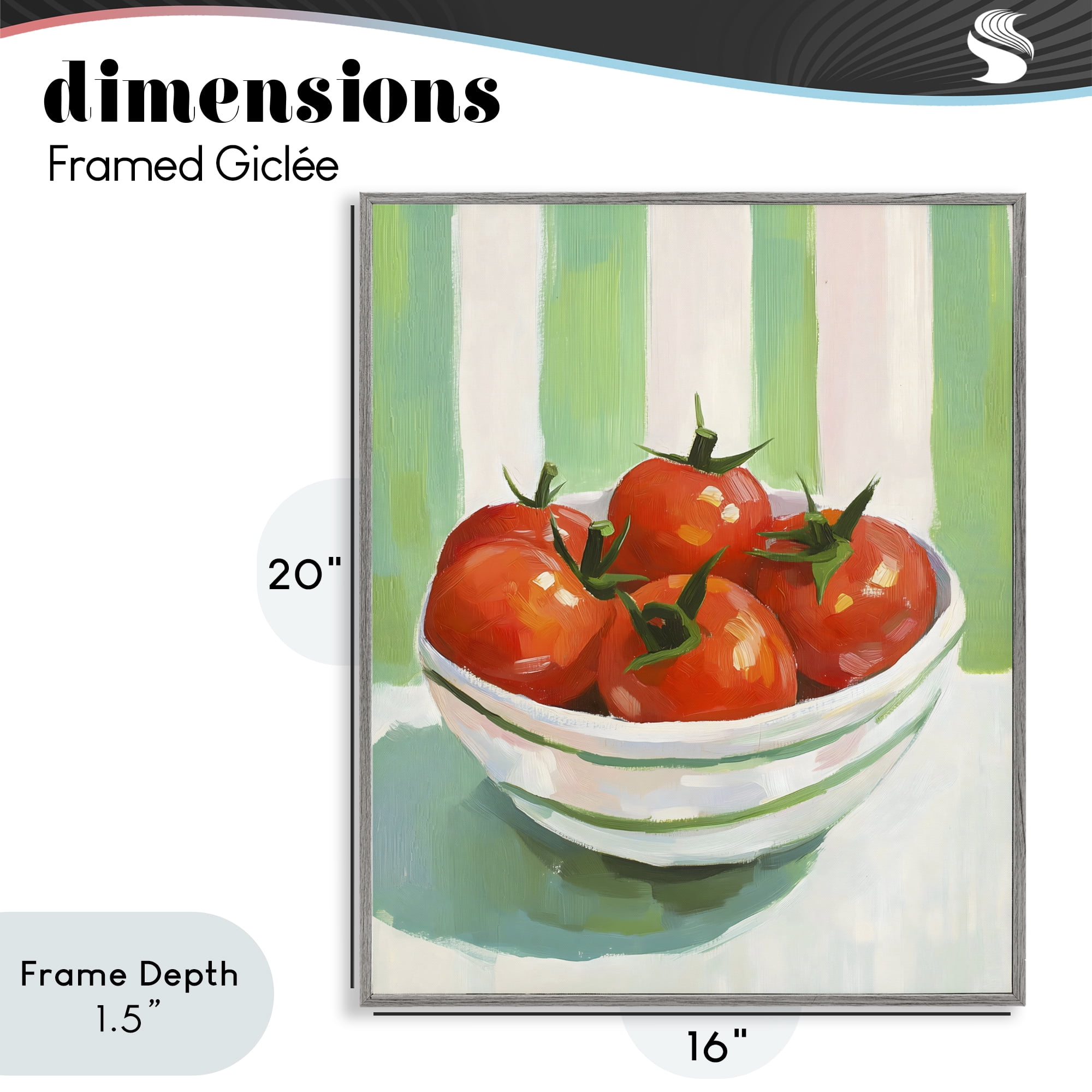 Stupell Industries Bowl of Fresh Tomatoes Gray Framed Giclee Art, design by The Prints Vibe