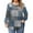 Blue, variant on Women's Plus Size Tops, Long Sleeve Round Neck Flowy Tunic, Casual Loose Blouse (Sizes L-5X)