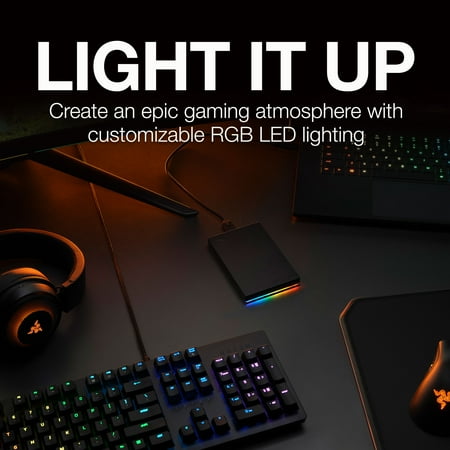 Seagate - FireCuda Gaming 2TB External USB 3.2 Gen 1 Hard Drive with RGB LED Lighting