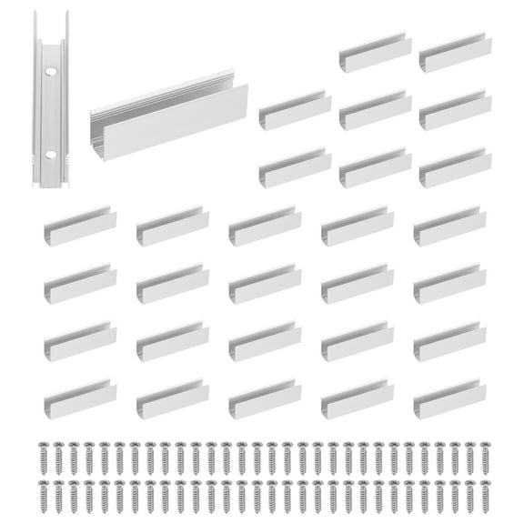 Uxcell Neon Rope Light Mounting Brackets, 50 Pcs Neon LED Lights Aluminum Install Fixing Clips Accessories for 8x16mm Silicone Neon Signs Flex Strip Lighting DIY