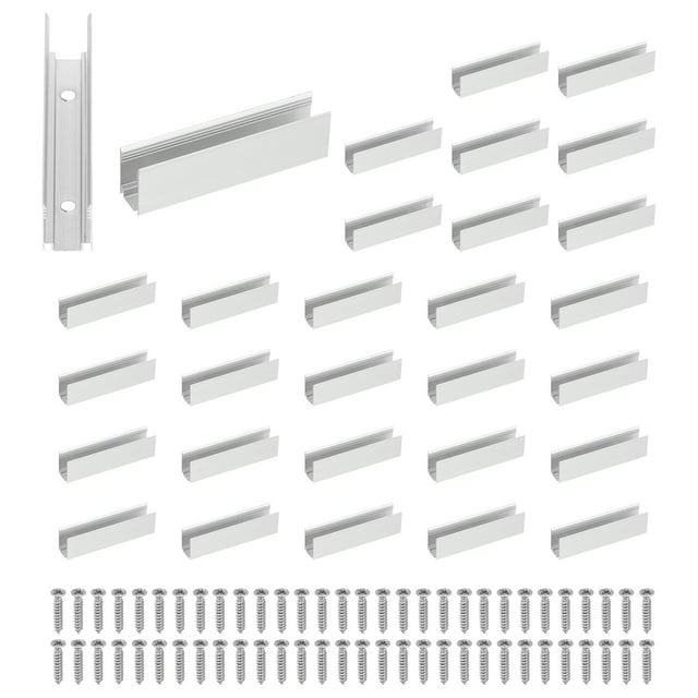 Uxcell Neon Rope Light Mounting Brackets, 50 Pcs Neon LED Lights Aluminum Install Fixing Clips Accessories for 8x16mm Silicone Neon Signs Flex Strip Lighting DIY