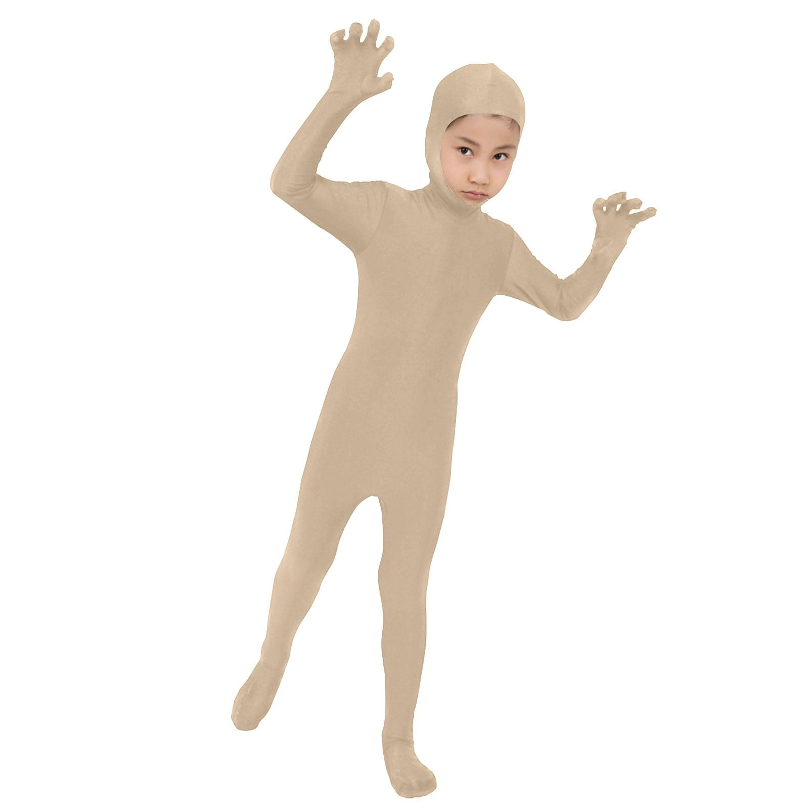 YunPes Kids Open Face Spandex Halloween Bodysuit One Piece Unisex Stretch Plain Unitard Child Cute Festival Body Suit jumpsuit