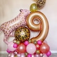 thumbnail image 5 of 135pcs Pink 3D Leopard Aluminium Foil Balloons Pink leopard latex balloon kid birthday party decor Gender disclosure baby shower (135pcs,Other), 5 of 7
