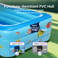 thumbnail image 3 of Inflatable Pool, Durable Thickened Blow up Kiddie Pool for Kids, Toddlers and Adults, BPA-Free Family Swimming Pool, 6.9 x 5 x 1.8 ft, Blue, 3 of 10