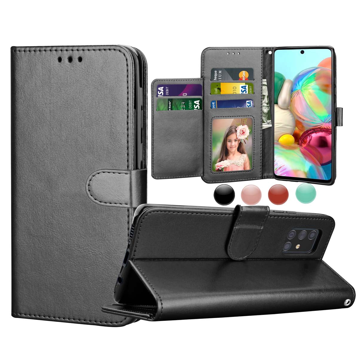 Njjex Galaxy A71 5G Wallet Case with Kickstand, PU Kuwait Ubuy