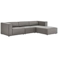 thumbnail image 1 of Modway Mingle Vegan Leather Sofa and Ottoman Set in Gray, 1 of 11