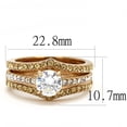 thumbnail image 2 of Luxe Jewelry Designs 3-Piece Women's Rose Gold IP Stainless Steel Wedding Ring Set with Cubic, 2 of 4