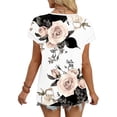 thumbnail image 6 of Hxlamzoo Women's Short Sleeve V-Neck Blouse Dressy Print Button Shirts 2026 Spring Summer Tops, 6 of 7
