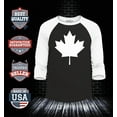 thumbnail image 2 of Shop4Ever Men's Canada White Leaf Proud Canadian Flag Raglan Baseball Shirt XXX-Large Black/White, 2 of 4