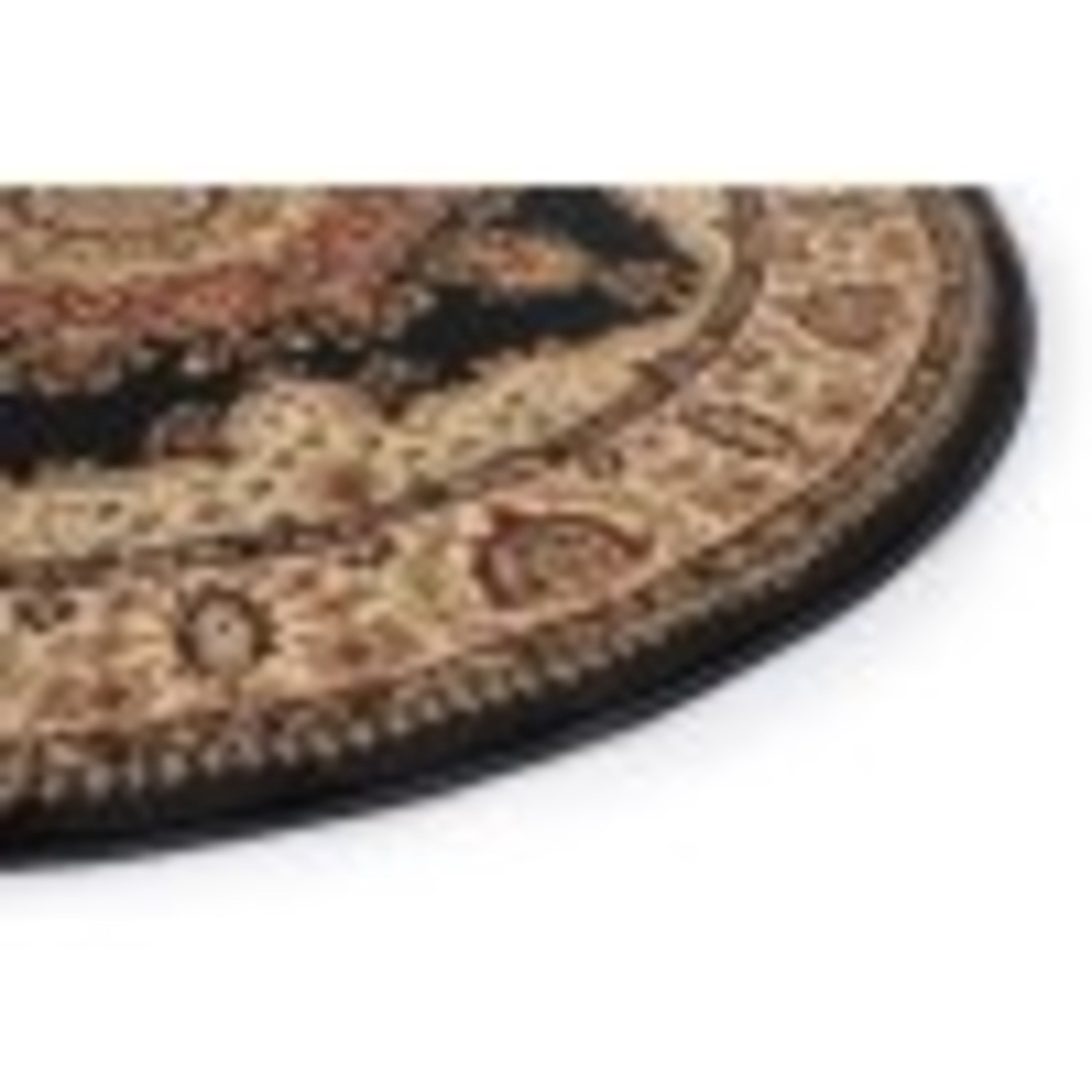Sensation Transitional 5' Round Black and Beige Polypropylene Indoor Area Rug