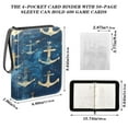 thumbnail image 3 of Game Card Storage Bag Collectible Trading Card Albums The 4-Pocket Card Binder With 50-Page Sleeve Can Hold 400 Game Cards Cartoon Anchor, 3 of 6