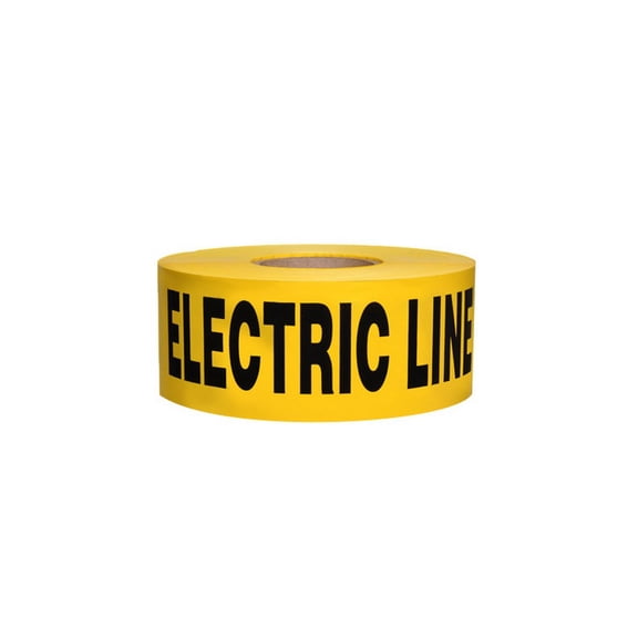 Non-Detectable Underground Tape - Caution Buried Electric Line Below - 3" X 1000 Ft Roll (8 Roll/Case)- Yellow