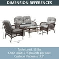 thumbnail image 5 of All-Weather Rattan Patio Furniture Set of 4, Outdoor Wicker Conversation Sets with Arm Chairs, Tempered Glass Table, Cushions, Sectional Sofa Set for Backyard Garden Poolside, K3001, 5 of 10