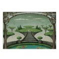 thumbnail image 1 of Fantasy Cutting Board, Landscape View with Hanging Islands and a Pond with Lilies, Decorative Tempered Glass Cutting and Serving Board, Small Size, Umber Green Turquoise, by Ambesonne, 1 of 1