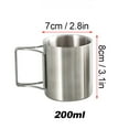 thumbnail image 7 of Cup Camping Cup 200ml/300ml/400ml Stainless Steel Water Cup Tea Cup Coffee Mug With Foldable Handles For Outdoor Camping Hiking Backpacking, 7 of 7