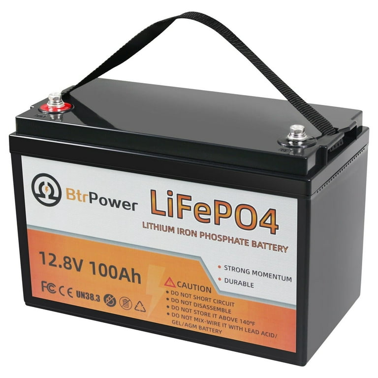 Btrpower 12V 100Ah LiFePO4 Deep Cycle Lithium Rechargeable Battery