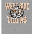 thumbnail image 2 of Vintage Sport West Side Tigers Adult Heather Gray Long Sleeve Hoodie-Small, 2 of 3