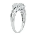 thumbnail image 3 of Dazzlingrock Collection Round White Diamond Marquise Shape Cluster Split Shank Engagement Ring for Women (0.25 ctw, Color I-J, Clarity I2-I3) in 925 Sterling Silver, Size 6, 3 of 5