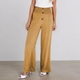 thumbnail image 2 of Gyexs Wide Leg Pants Woman High Waisted Hiking Pants Drawstring Athletic Straight Joggers Womens Clothes, #03 Khaki, Size L, 2 of 6
