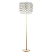 Safavieh Priscilla 61.5 in. H Metallic Floor Lamp, Gold/White Shade
