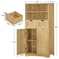 thumbnail image 4 of SLINEMO Tall Storage Cabinet, Rattan Cabinet with 2 Drawers & Adjustable Shelf, Accent Cabinet for Living Room, Dining Room, Home Office, 4 of 8