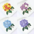 thumbnail image 6 of Alloy Enamel Hydrangea Pin Floral Brooch For Women Portable Jewelry Accessory Gift, 6 of 20