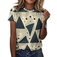 thumbnail image 3 of Abstract Triangle Pattern T Shirts Streetwear T-Shirt Female ShortSleeve Elegant Over Tees Clothing, 3 of 6