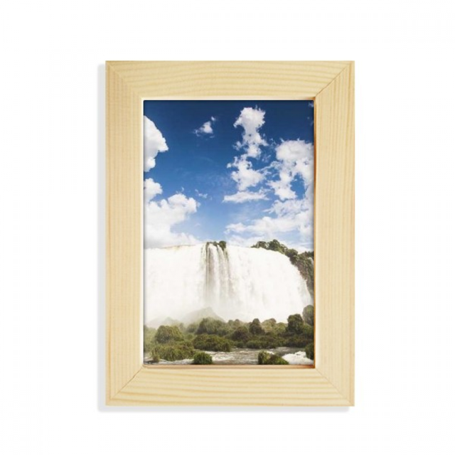 Cascada ciencias forestales paisajes naturaleza Escritorio de madera Arte Pintura 5x7 pies Marco de foto