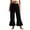 A-Black545, variant on SONXAHE Women's Flare Hem Capris Elastic Waist Beach Daily Cropped Trousers