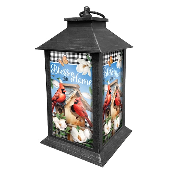 Briarwood Lane Spring Lantern 13.5" x 5.5" x 5.5" Bless This Home Cardinal For Spring Lantern