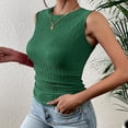 thumbnail image 5 of HAOYUNL Womens' Vest Tops Summer Sleeveless Basic Top Shirt Slim Knit Ribbed Racerback Blouses T-Shirt S-XXL, 5 of 10