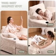 thumbnail image 6 of Oversized Chaise Lounge Chair Indoor with Storage Ottoman, Upholstered Corduroy Sofa Bed Cloud Couch with 3 Pillows, Single Sleeper Sofa Chair for Living Room, Bedroom (Beige), 6 of 9