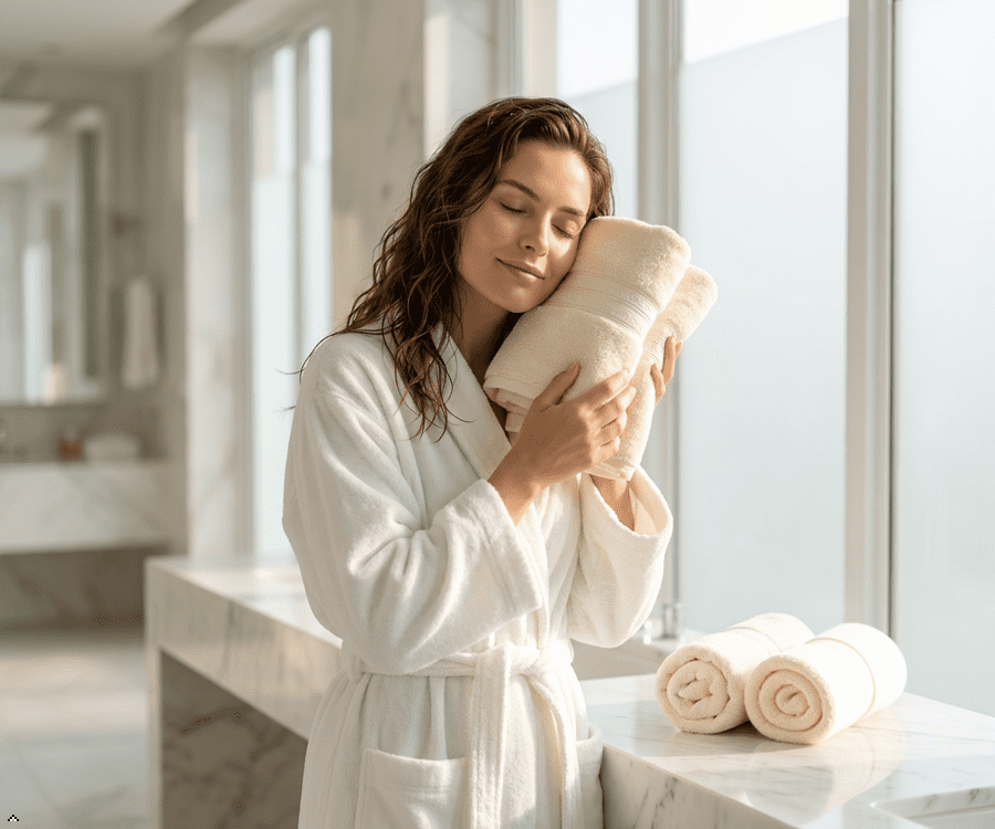 Aertex Solid 100% Cotton 520 GSM 6 Piece Bath Towel Set, Soft & Absorbent, Quick Dry, 2 Bath 27x54, 2 Hand 16x28, 2 Wash 13x13, Egg Shell, OEKO-TEX® Certified