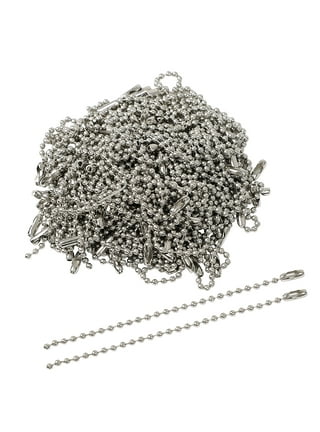Unique Bargains Stainless Steel 304 Bead Ball Chain Keychain 2.4mm by 4 Inches 10pcs, Adult Unisex, Size: One size, Silver