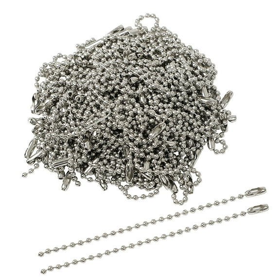Stainless Steel Logo Bead Ball Chain Keychain Connector 4 Inche Long 100pcs