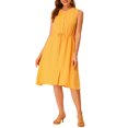 thumbnail image 2 of Allegra K Women's Sleeveless Solid Button Front Drawstring Dress, 2 of 6