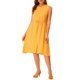 thumbnail image 2 of Allegra K Vestido sin mangas de botón delantero y cordón amarillo XL, 2 of 6