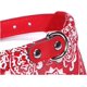 thumbnail image 5 of Collar de perro Collar de bandana para perros Pañuelo ajustable para mascotas Collar de PU con bufanda triangular impresa Venta Collar transpirable Collares para mascotas (Color: Rosa, Talla : SG), 5 of 5