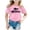 Pink, variant on Trendfront Kids Florida Shirts Hawaiian Style Letter Print Summer Casual Vacation Crewneck Short Sleeve T-Shirts Travel Souvenir Clothing