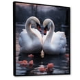 thumbnail image 2 of Designart "Swans In Romantic Embrace II" Animals Swans Floater Framed Wall Art Living Room, 2 of 5